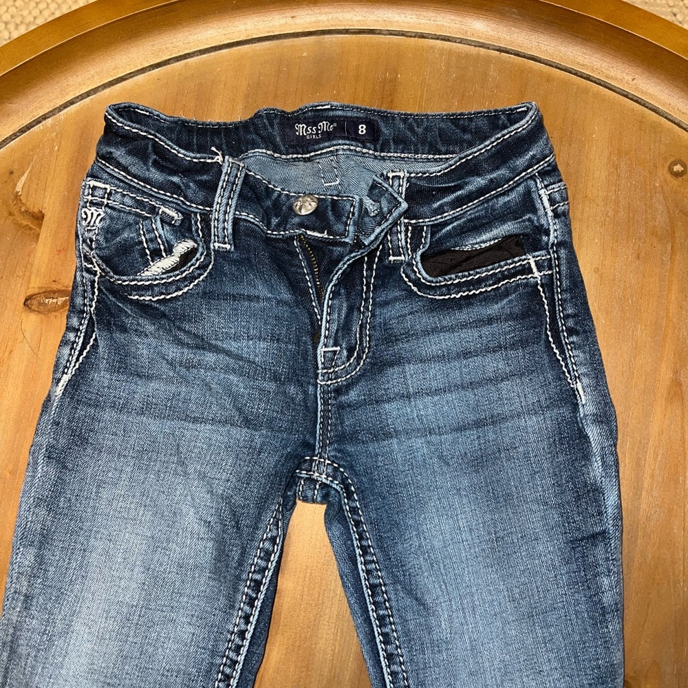 Miss Me Blue Boot Cut Jeans with Faded Effect